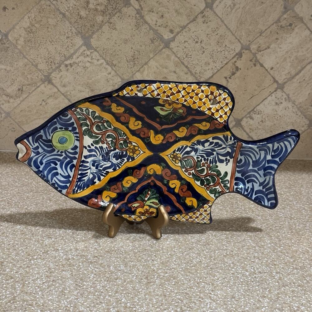 Vintage‎ Talavera Pottery Fish Wall Decor Colorful Ceramic Handmade Mexico
